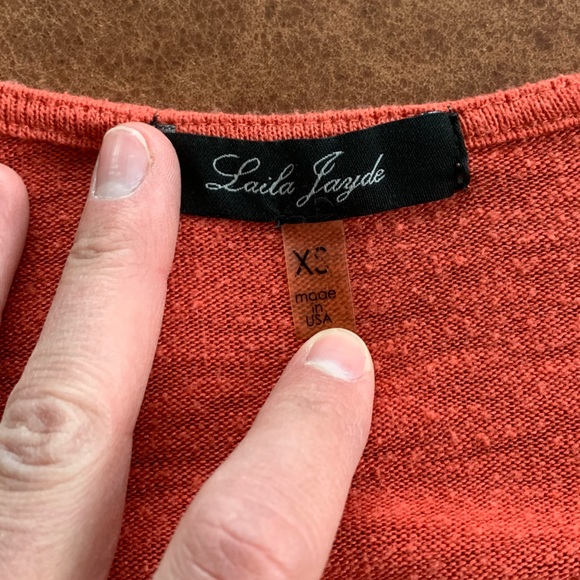 Laila Jayde "Bowie 3/4 Sleeve Dolman Knit Top", Coral, Women's XS - Picture 7 of 12